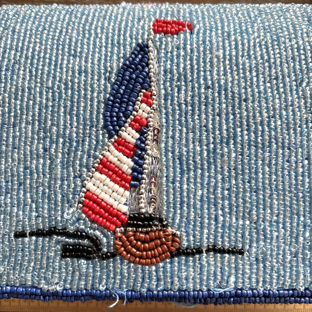 NWT Viral Tik Tok Hand Beaded Sailboat Shoulder Bag Matching Charm Artisanal - Picture 6 of 7